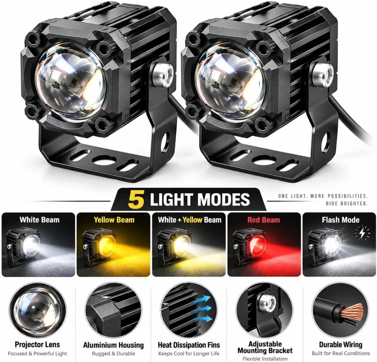 automunk LED Fog Lamp Unit for Universal For Car Universal For Car